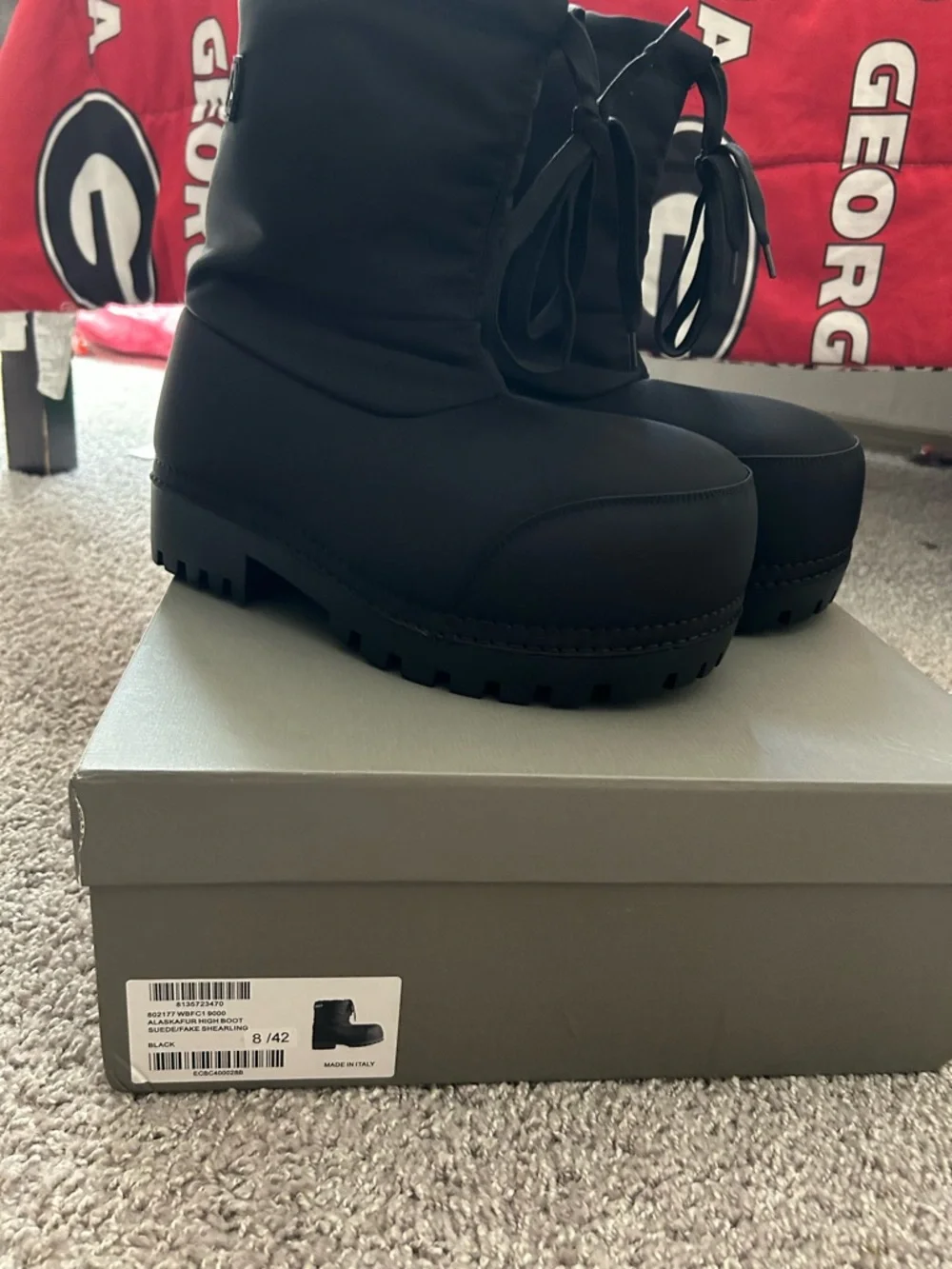 Bally Black Quilted Lug-Sole Ankle Boots - Picture 3 of 4